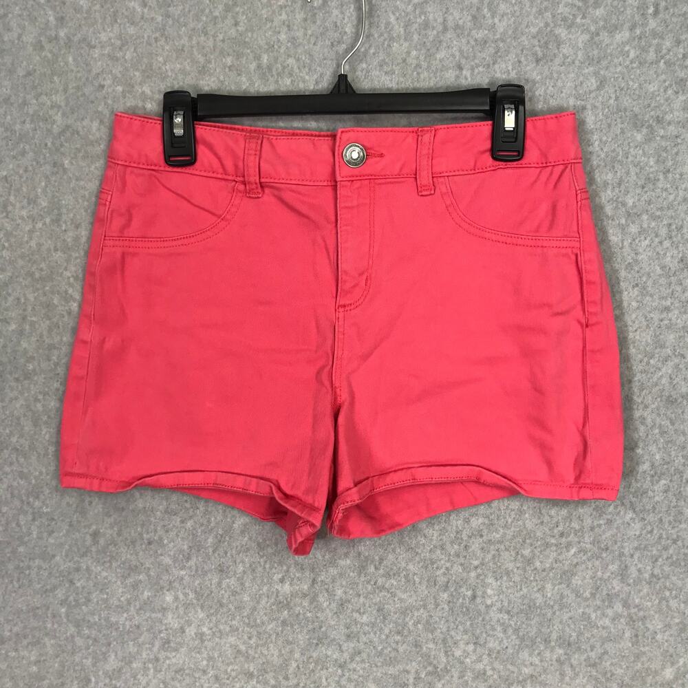 SO Shorts Women 11 Pink Super Stretch Preppy Classic Trad Faux Pockets High Rise